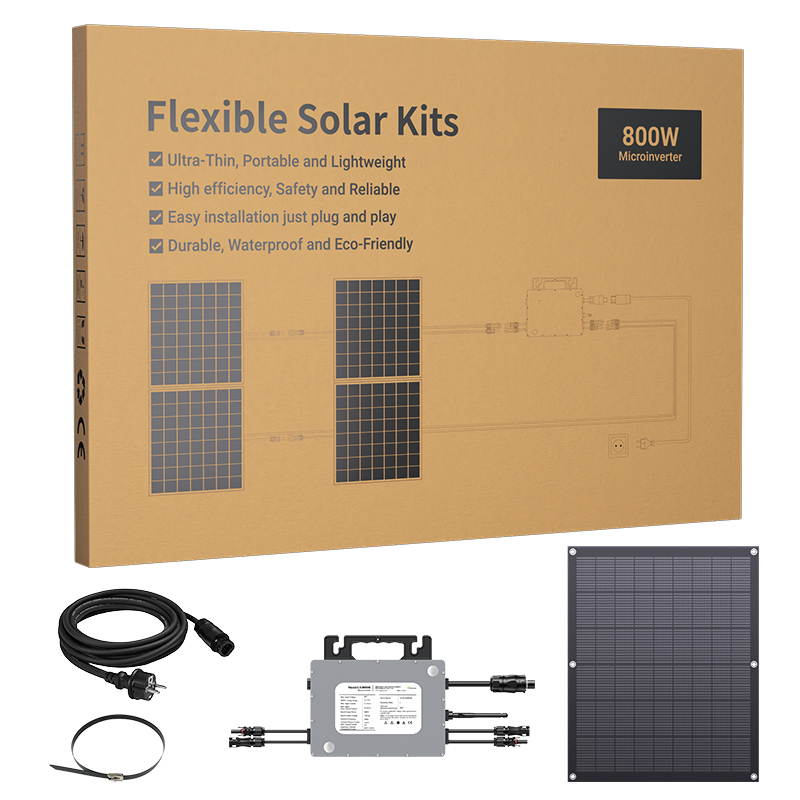 Kit solare flessibile LIONSHEE 800W con 4 pannelli solari da 200W e microinverter