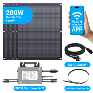 Kit solare flessibile LIONSHEE 800W con 4 pannelli solari da 200W e microinverter