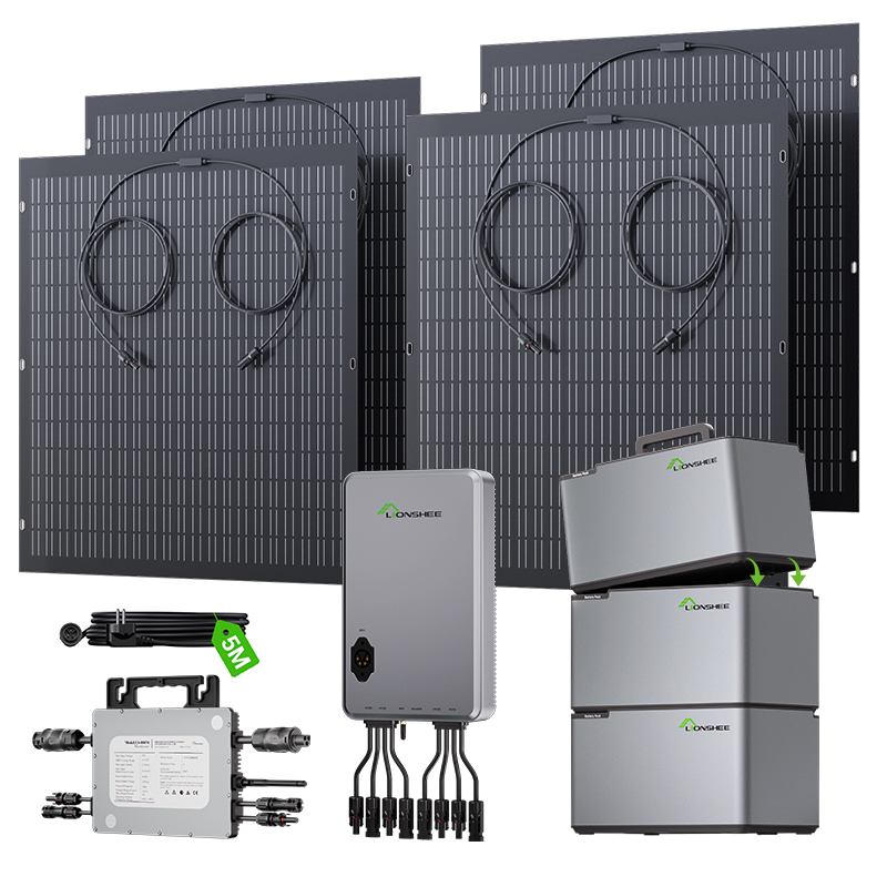 Sistema Modulare Di Accumulo Energia Da Balcone LIONSHEE Con Batteria Impilabile, Pannelli Solari E Microinverter 800W/1600W/2000W