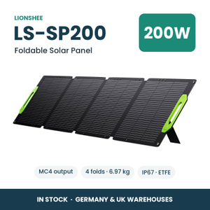 LIONSHEE LS-SP200 Pannello Solare Pieghevole 200W Per Power Station, ETFE, IP67, MC4, Stock In Germania E Regno Unito