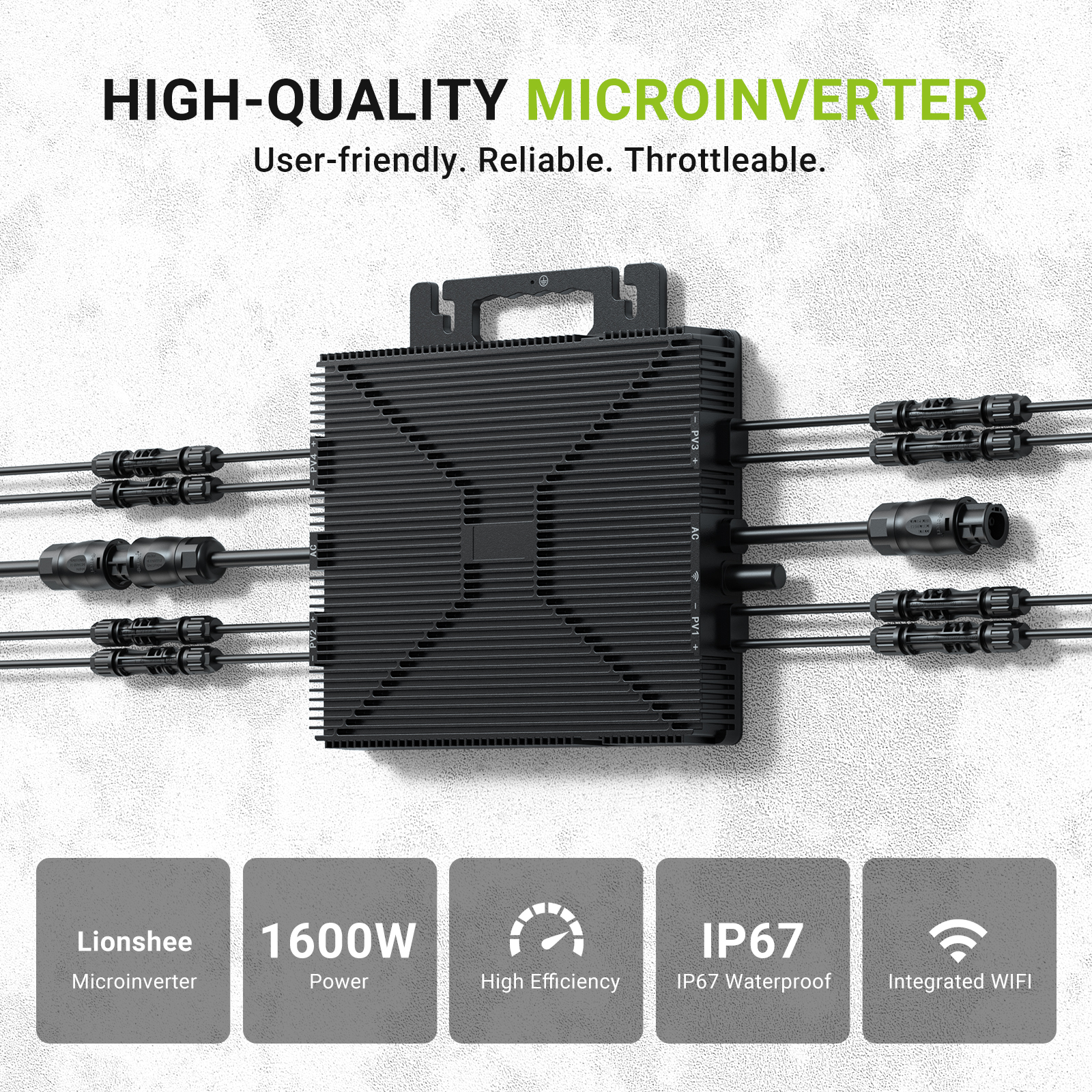 LIONSHEE LS-L1600M microinverter solare 1600W con WiFi, 4 MPPT e spedizione da magazzino in Germania