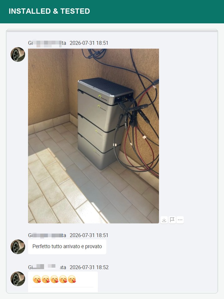 Impianto installato e conferma del collaudo
