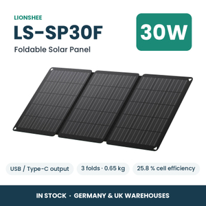 LIONSHEE LS-SP30F Pannello Solare Pieghevole 30W Con USB E Type-C, ETFE, Stock In Germania E Regno Unito