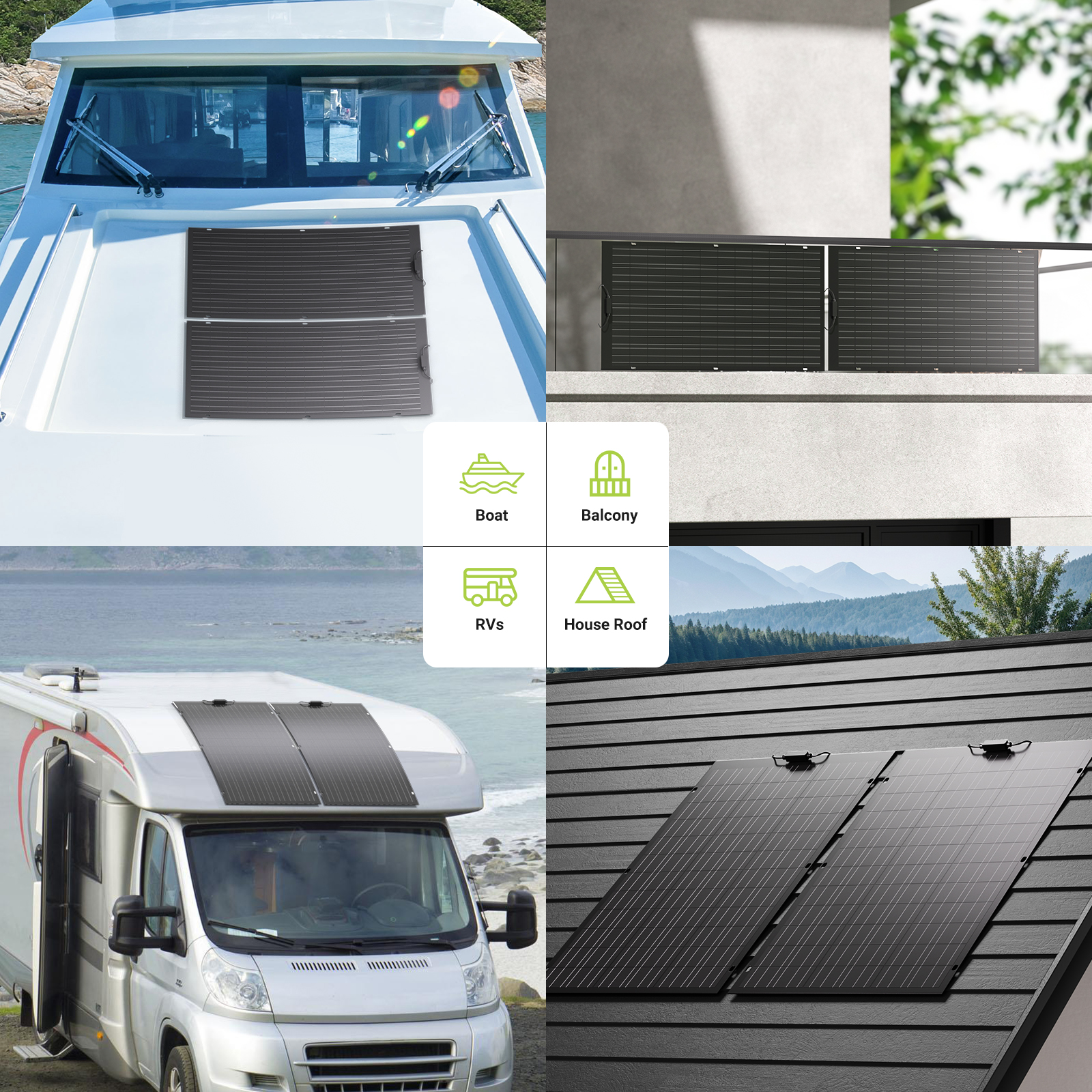 LIONSHEE LS-240W elastyczny panel solarny 240W, lekki moduł monokrystaliczny, wysyłka z magazynu w Niemczech lub Wielkiej Brytanii